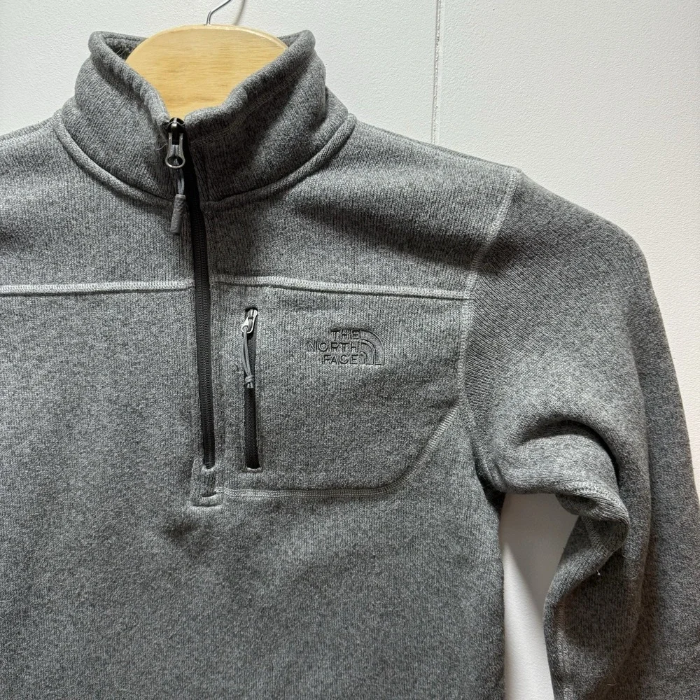The‎ North Face Sweater Pullover Mens Size Small Gray 1/4 Zip Fleece